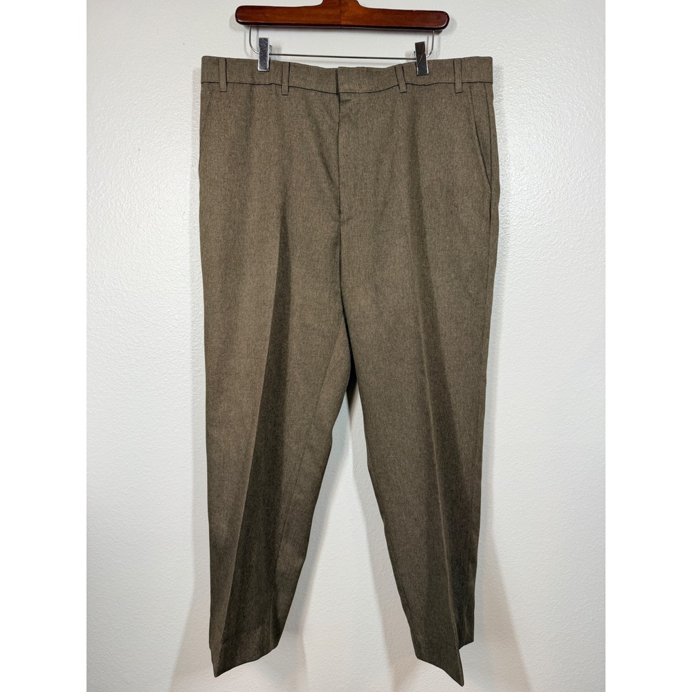 Levi's Action Slacks Mens 38x28 Brown Dress Pants Vintage Flat‎ Front Polyester
